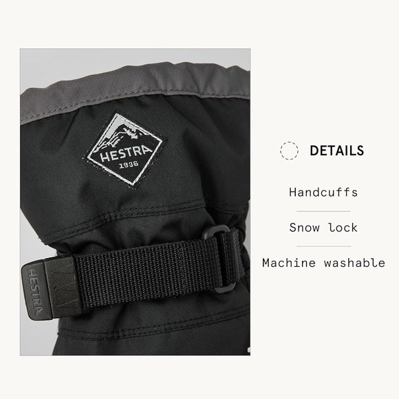 Hestra Gauntlet Kids Ski Gloves 7 Large (Age 12-13 yrs) Navy Blue - Picture 9 of 10